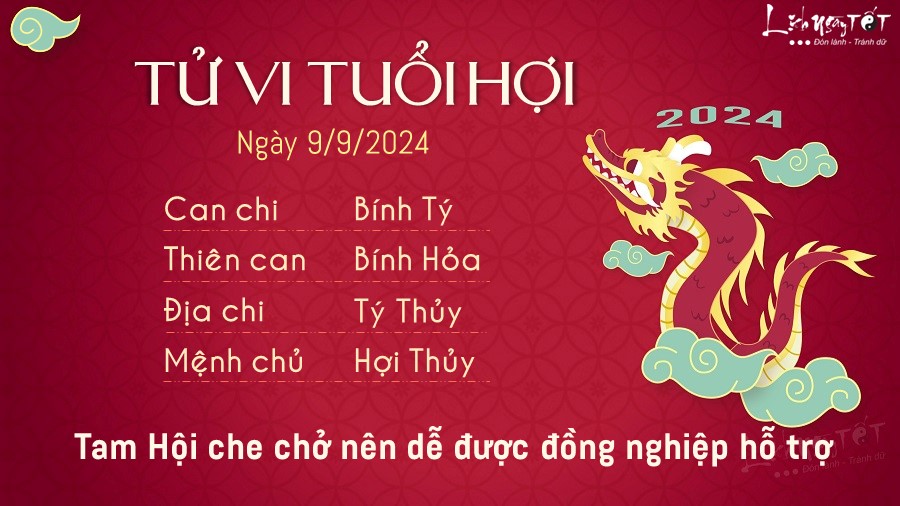 Tu vi hang ngay 9/9/2024 cua 12 con giap - tuoi Hoi